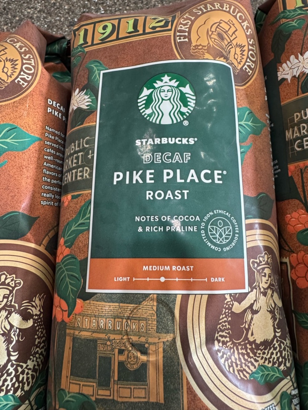 NEW (3) 1lbs STARBUCKS DECAF CBLEND MEDIUM ROAST DECAFFINATED WHOLE BEANS - Picture 2 of 9